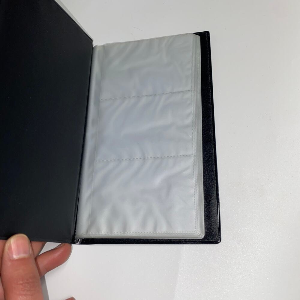 Black Leather Name Card Book 4.5" x 7.5" - Picture 2 of 4